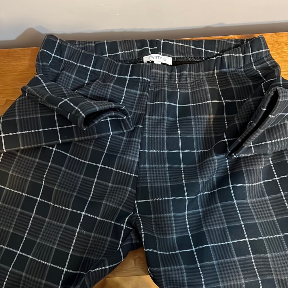 Fleece plaid leggings
